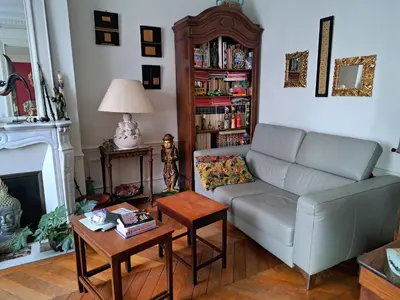 Coin salon dans l'établissement Appartement village Jourdain
