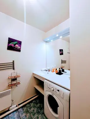 Cuisine ou kitchenette dans l'établissement Chic apart with bar in Paris
