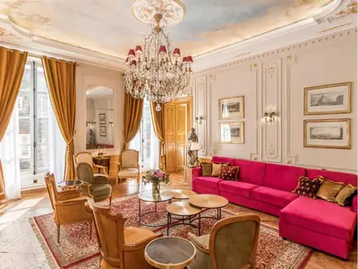 Coin salon dans l'établissement Merveil - Signature Suite - Marais - Braque