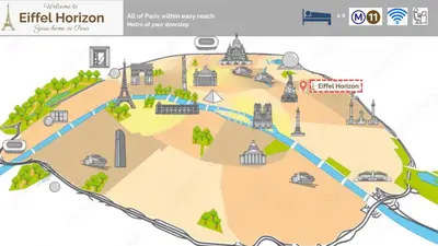 Plan de l'établissement Paris 20 - T4 78m2 familial au pied du métro