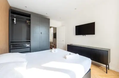 Un ou plusieurs lits dans un hébergement de l'établissement Mobility lease l Neuilly l Equipped & Paris 10mins away