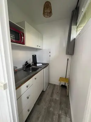 Cuisine ou kitchenette dans l'établissement Studio et terrasse près de Paris