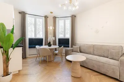 Coin salon dans l'établissement Pick A Flat's Apartments in Batignolles - Rue Gauthey
