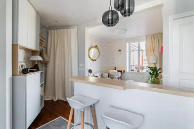 Cuisine ou kitchenette dans l'établissement Cerise's home - Cosy flat 15min from Paris with hot tub