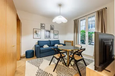 Coin salon dans l'établissement Elegant 1BR - Muette - Auteuil