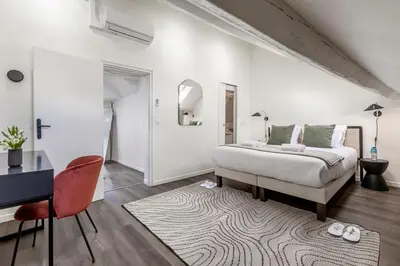 Un ou plusieurs lits dans un hébergement de l'établissement A42#Republique # Marais # 3BedRooms # Paris03 # AC