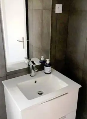 Salle de bains dans l'établissement Beau 2-pieces rch très proche de Paris