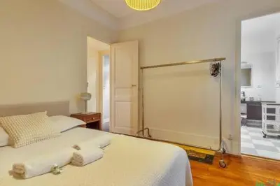 Un ou plusieurs lits dans un hébergement de l'établissement Semard - KP - Ideal apartment for 4 people - PARIS 9ème