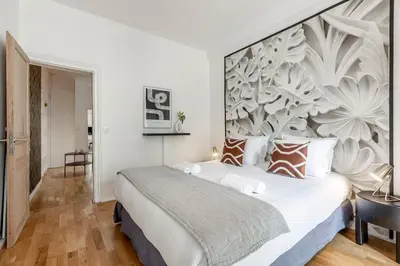 Un ou plusieurs lits dans un hébergement de l'établissement A32#Republique # Marais # 1BedRoom # Paris03 # AC