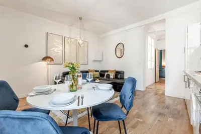 Coin salon dans l'établissement A32#Republique # Marais # 1BedRoom # Paris03 # AC