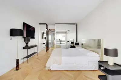 Un ou plusieurs lits dans un hébergement de l'établissement Magnifique appartement 140 m2 avec terrasse - bail mobilité