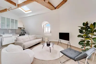 Coin salon dans l'établissement Loft d'exception Courcelles - parc Monceau