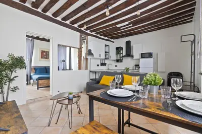 Plan de l'établissement Heart of Paris 1BR-4P Le Marais 7 Free Netflix