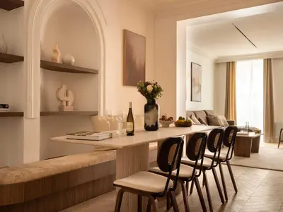 Coin salon dans l'établissement Elegant appt- AC-2BR-6P- Musée du Louvre