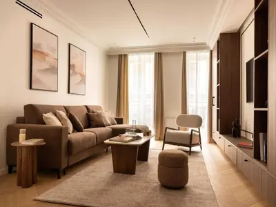 Coin salon dans l'établissement Elegant appt- AC-2BR-6P- Musée du Louvre