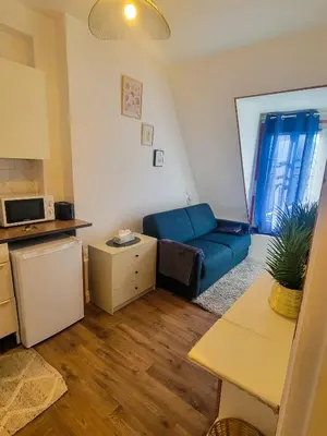 Cuisine ou kitchenette dans l'établissement Appartement avec vue sur la tour eiffel