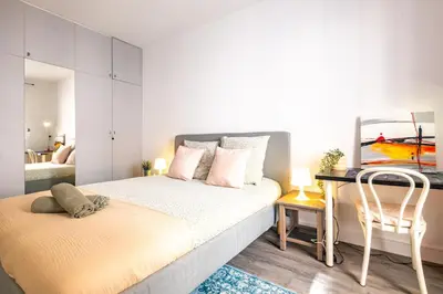 Un ou plusieurs lits dans un hébergement de l'établissement Appartement Place Monge 3 Guests