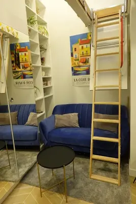 Coin salon dans l'établissement Santé - LB - Petit cocon dans le 14ème, Paris pour 2p
