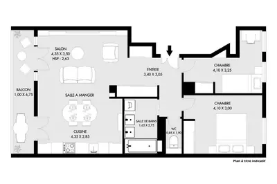 Plan de l'établissement Riverside Chic Loft