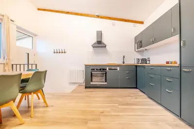 Cuisine ou kitchenette dans l'établissement Serenity House, parking, near metro 7