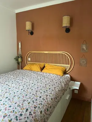 Un ou plusieurs lits dans un hébergement de l'établissement Modern & Bright Apartment near Batignolles