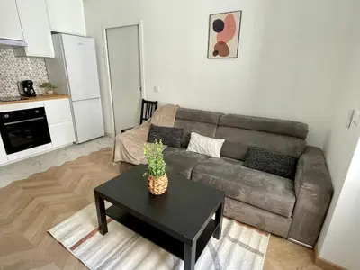 Cuisine ou kitchenette dans l'établissement Appartement Convention Maridor 3