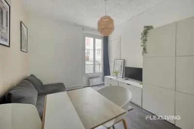 Coin salon dans l'établissement Flexliving - Onebedroom - Mademoiselle