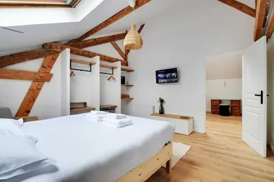 Un ou plusieurs lits dans un hébergement de l'établissement Modern Loft - 2BR 4P- Saint-Ouen-sur-Seine
