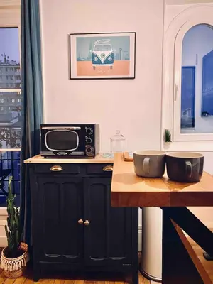 Cuisine ou kitchenette dans l'établissement Paris 15 - Porte de Versailles, Salon des expositions - Cosy studio