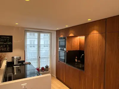 Cuisine ou kitchenette dans l'établissement 42ChercheMidi New 100m2 3BR Designer Flat in Paris 6th St Germain-des-Près