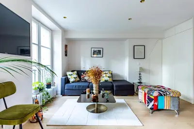 Coin salon dans l'établissement 42ChercheMidi New 100m2 3BR Designer Flat in Paris 6th St Germain-des-Près