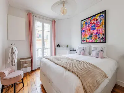 Un ou plusieurs lits dans un hébergement de l'établissement Charming apartment - 2BR 4P- Javel