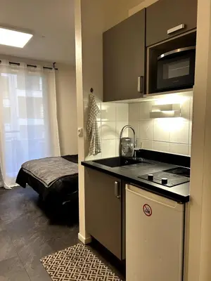 Cuisine ou kitchenette dans l'établissement Une pièce Issy-les-Moulineaux