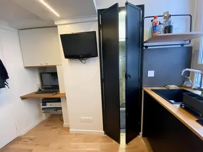 Cuisine ou kitchenette dans l'établissement Studio au cœur de paris