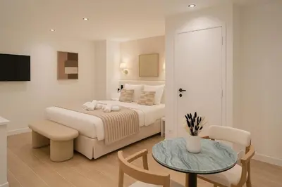 Un ou plusieurs lits dans un hébergement de l'établissement Chic Studio Charonne, Haut-Marais