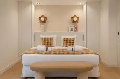 Un ou plusieurs lits dans un hébergement de l'établissement Chic Studio Charonne, Haut-Marais