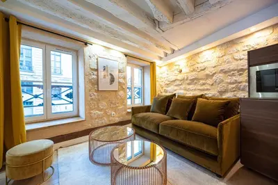Coin salon dans l'établissement 1BR#Turenne#Place des Vosges