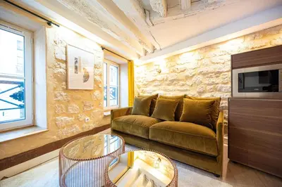 Coin salon dans l'établissement 1BR#Turenne#Place des Vosges