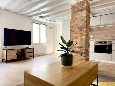 Cuisine ou kitchenette dans l'établissement Apartment Cosy 3P Quartier République