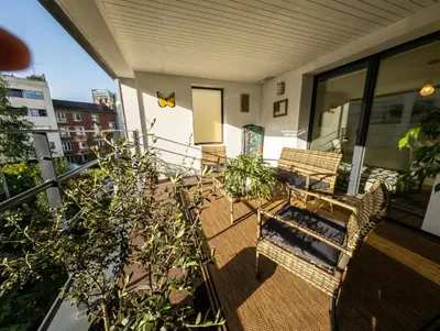 Balcon ou terrasse dans l'établissement Chambre-Salon avec Terrasse sur Jardin