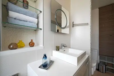 Salle de bains dans l'établissement Apartment Balcony Paris 16 Auteuil, Parc Des Princes