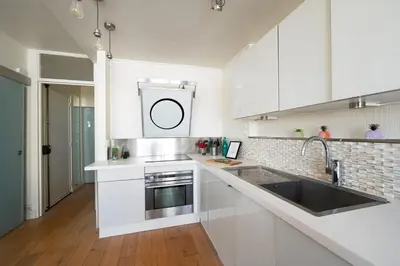 Cuisine ou kitchenette dans l'établissement Apartment Balcony Paris 16 Auteuil, Parc Des Princes