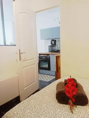 Cuisine ou kitchenette dans l'établissement Cocon convivial a montmartre