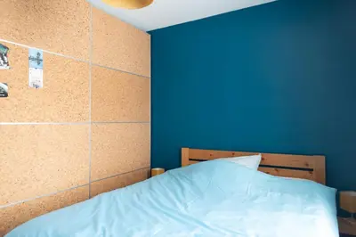 Un ou plusieurs lits dans un hébergement de l'établissement Apartment of 26 m2 near the park of Belleville