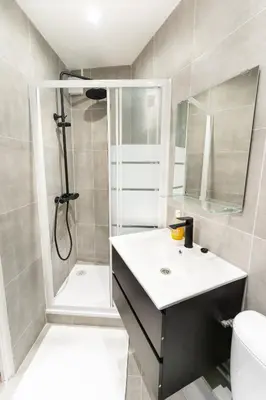 Salle de bains dans l'établissement Cozy and air-conditioned studio - Daumesnil