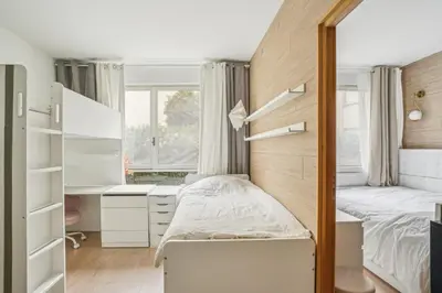 Un ou plusieurs lits dans un hébergement de l'établissement Place Victor Hugo - Mesnil 1bdr by B'Your Home