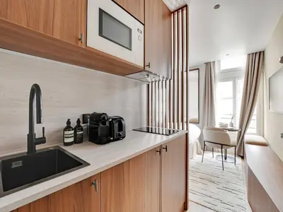 Cuisine ou kitchenette dans l'établissement Lovely Studio with AC - 2P - Invalides