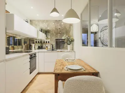 Cuisine ou kitchenette dans l'établissement Modern apartment -1BR-2P- Marais