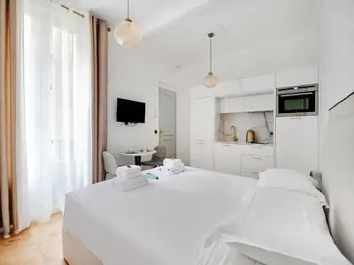 Un ou plusieurs lits dans un hébergement de l'établissement Modern studio 2P - MONTEVIDEO DAUPHINE