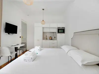 Un ou plusieurs lits dans un hébergement de l'établissement Modern studio 2P - MONTEVIDEO DAUPHINE